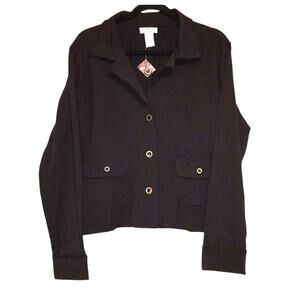 NWT J. Marco Black Jacket 1X Statement Back Gothic Chic